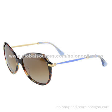 Black/Tortoise Sunglasses, Acetate + Metal Frame, Brown Lens